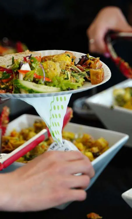 Guest serving at a buffet